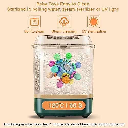 Baby Sensory Teething Teether Toys: Teething Toys for Babies 0-6 Months, Baby Toys 6 to 12 Months, Baby Teething Ball, Infant Toys for 0 3 6 9 12 Months, Baby Girls Boys Gift(Blue) by Shantou ZengYi Technology Co., Ltd