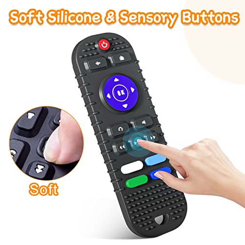 Scuwtocn 2 Pack Silicone Baby Teething Toys, Remote Control Shape Teething Toys for Babies 3-6 6-12 Months, BPA Free Baby Teethers Relief Soothe Toys, Chew Toys for Toddlers Infant - Black & White from Shiny Silicone Products Co., Ltd.