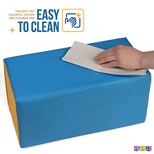 Climb And Crawl Activity Play Set,Climbing Lightweight Foam Shape toy for toddlers 5 Piece Soft zone climbing blocks,Safe Indoor Crawling Gym Equipment for Toddler,Infant,Baby Waterproof Easy to Clean by Play22