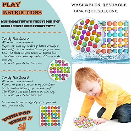 Gmajdar Fidget Sensory Toys Pack, Tie Dye Bubble Sensory Fidget Popper Poppets Toy Set Box, Anti Anxiety Stress Relief Squeeze Ball Beans Mochis Novelty Toys Bundle for Kids Adults from shenzhenshiqianyiwangluokejiyouxiangongsi