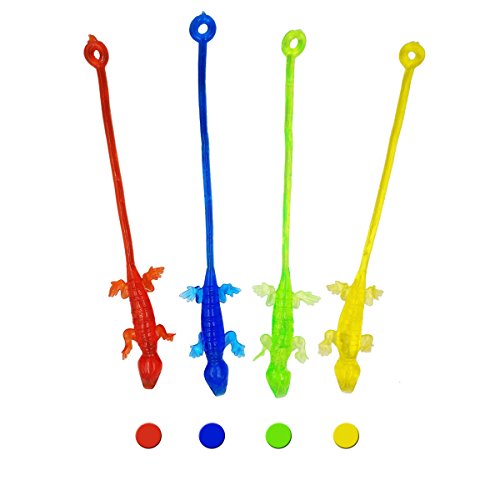 DoDoMagxanadu 14 Pack Vinyl Assorted Stretchy Sticky Toy Novelty Fidget Toy Including Large Sticky Hands, Wall Climber Men, Hammers, Snakes,Lizards,Crocodile and Flying Frogs for Party Favor Kids from Mx