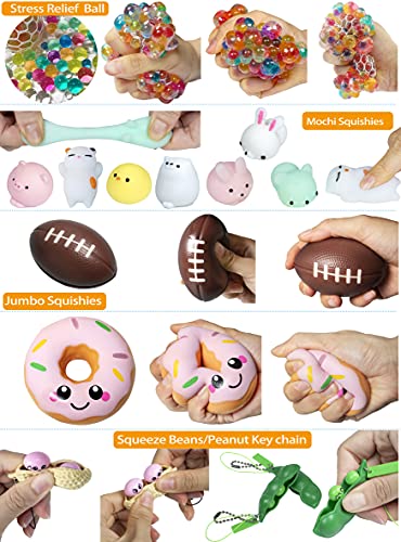 Gmajdar Fidget Sensory Toys Pack, Tie Dye Bubble Sensory Fidget Popper Poppets Toy Set Box, Anti Anxiety Stress Relief Squeeze Ball Beans Mochis Novelty Toys Bundle for Kids Adults from shenzhenshiqianyiwangluokejiyouxiangongsi