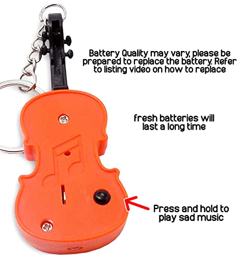 MunnyGrubbers - World's Smallest Violin Keychain Playable with Music - Mini Tiny Violin - Boohoo, Send Your Friend Your Condolences - Meme - Novelty - Funny - Joke - Gift - Toy - (WSV-V1) by MunnyGrubbers