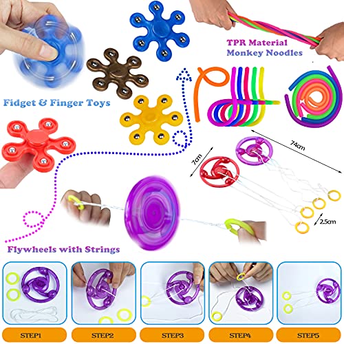 Gmajdar Fidget Sensory Toys Pack, Tie Dye Bubble Sensory Fidget Popper Poppets Toy Set Box, Anti Anxiety Stress Relief Squeeze Ball Beans Mochis Novelty Toys Bundle for Kids Adults from shenzhenshiqianyiwangluokejiyouxiangongsi