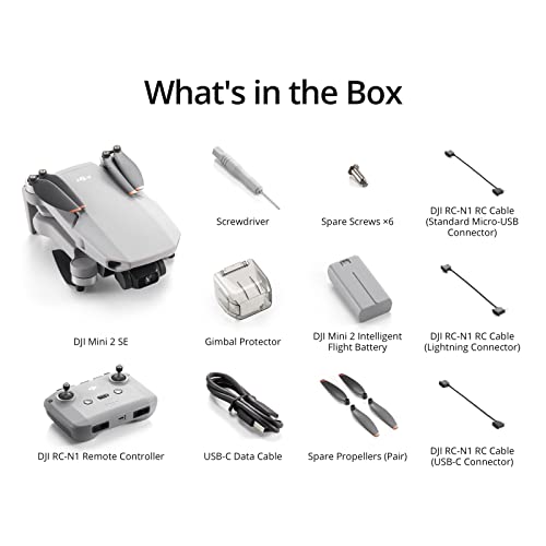 DJI Mini 2 SE, Lightweight and Foldable Mini Camera Drone with 2.7K Video, Intelligent Modes, 10km Video Transmission, 31-min Flight Time, Under 249 g, Easy to Use, Photo-Shooting Tour, Street Snap from DJI