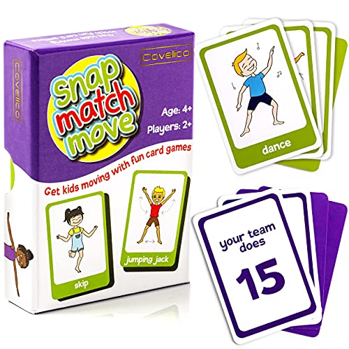 Covelico Exercise Cards Kids | Physical Education Equipment | Play Memory Game, Go Fish and Snap Card Game for Kids | Kids Exercise Equipment | Toddler Workout Equipment for Physical Activity Games from Covelico PTY LTD
