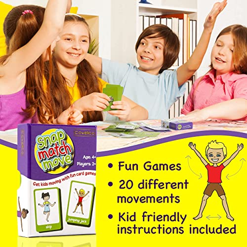 Covelico Exercise Cards Kids | Physical Education Equipment | Play Memory Game, Go Fish and Snap Card Game for Kids | Kids Exercise Equipment | Toddler Workout Equipment for Physical Activity Games from Covelico PTY LTD