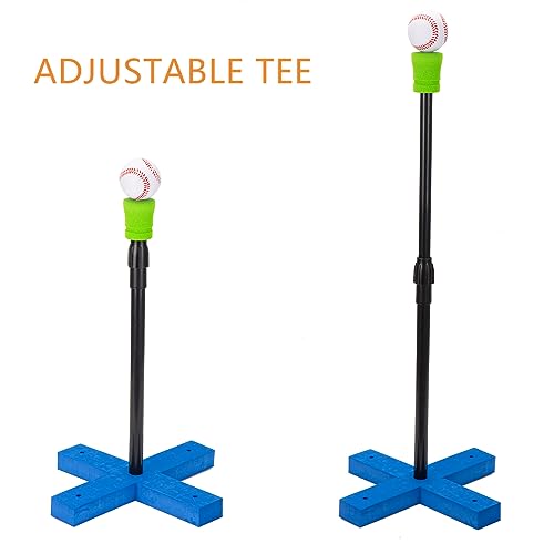 CeleMoon 16.5 inch Kids Foam T Ball Baseball Set Toy for Toddlers, 8 Different Colored Balls Included + Carry/Organize Bag, for Kids 3 Years from CeleMoon