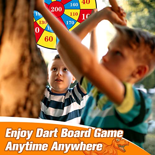 Dart Board for Kids, 26â' Safe Dartboard with 12 Sticky Balls 1 Toy Guns 6 Dart Bullets, Dinosaur Toys Gifts for 3 4 5 6 7 8 9 10 11 12 Year Old Boys and Girls, Indoor & Outdoor Party Carnival Games from GDMYST