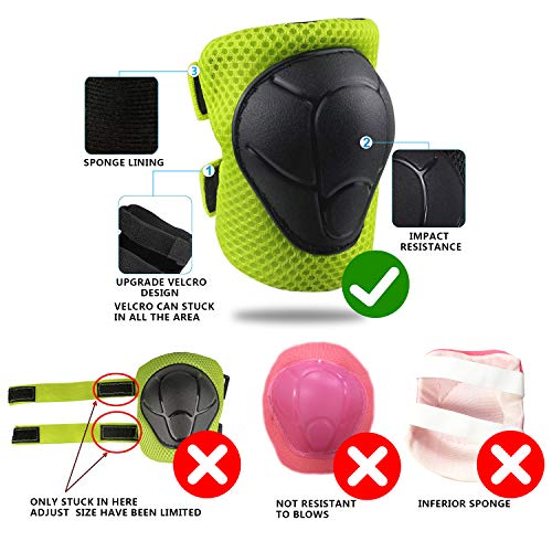 Knee Pads for Kids Kneepads and Elbow Pads Toddler Protective Gear Set Kids Elbow Pads and Knee Pads for Girls Boys with Wrist Guards 3 in 1 for Skating Cycling Bike Rollerblading Scooter [Upgraded] by CKE M