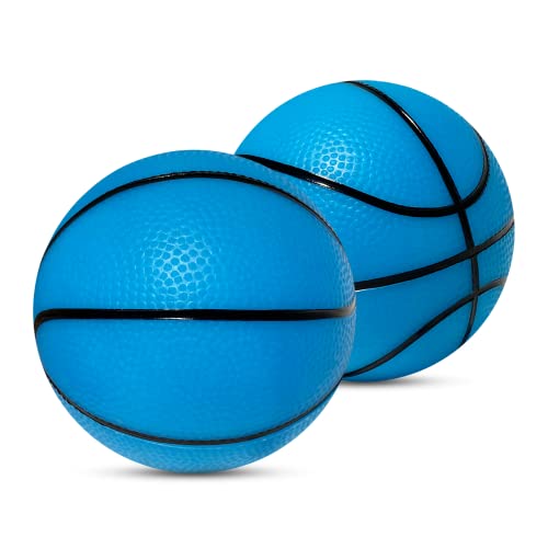 5 Inch Glow in The Dark Mini Basketball | Blue Glow in The Dark Basketball for Over The Door Mini Hoop Basketball & Kids Basketball | PVC Small Basketball for Indoor Hoops or Outdoor Play (2 Pack) by Botabee