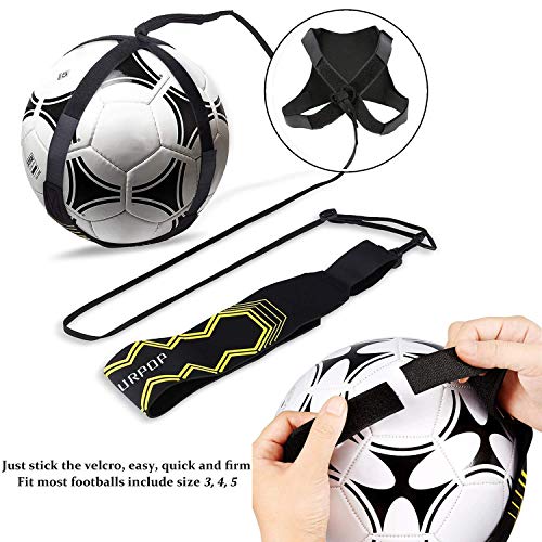 Soccer/Volleyball/Rugby Trainer, Football Kick Throw Solo Practice Training Aid Control Skills Adjustable Waist Belt for Kids Adults (Black) by Surpop