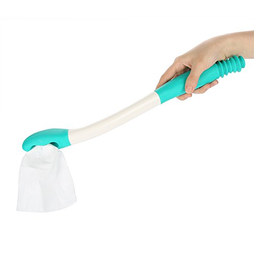 Bottom Bum Wiper, 15.7" Long Handle Toilet Aids Tools, Reach Comfort Bottom Wiper Holder Toilet Paper Tissue Grip Self Wipe Aid Helper Pre-Moistened Wipes from Salmue