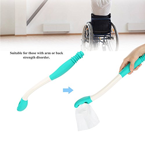 Bottom Bum Wiper, 15.7" Long Handle Toilet Aids Tools, Reach Comfort Bottom Wiper Holder Toilet Paper Tissue Grip Self Wipe Aid Helper Pre-Moistened Wipes from Salmue