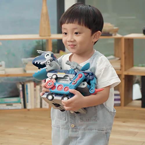 Toys for 5+ Year Old Boys, Assembled Robot Dinosaur, Magnetic Building Blocks Vehicles Play Set, Cars & Trucks Transform Into Robo Dino T-rex, Engineering STEM Toys & Gifts for Kids Aged 5 6 7 8 9 10+ by Pairez Toys