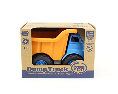 Green Toys Dump Truck, Blue/Orange - Pretend Play, Motor Skills, Kids Toy Vehicle. No BPA, phthalates, PVC. Dishwasher Safe, Recycled Plastic, Made in USA. by Green Toys