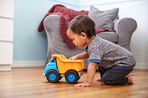 Green Toys Dump Truck, Blue/Orange - Pretend Play, Motor Skills, Kids Toy Vehicle. No BPA, phthalates, PVC. Dishwasher Safe, Recycled Plastic, Made in USA. by Green Toys