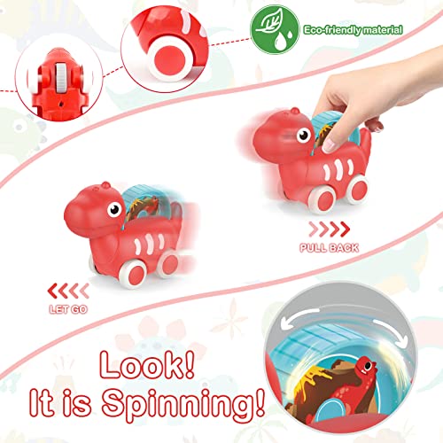 Xmasmate Dinosaur Car Toys for 1 Year Old Boy Gifts Pull-Back Vehicle Baby Toys with Play Mat Storage Bag for Toddlers Aged 1 2 3 Year Old Gift by Xmasmate