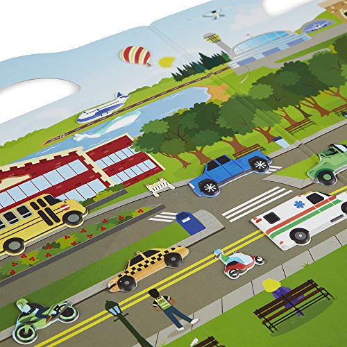 Melissa & Doug Vehicles Puffy Sticker Play Set Travel Toy with Double-Sided Background, 32 Reusable Puffy Stickers by Melissa & Doug