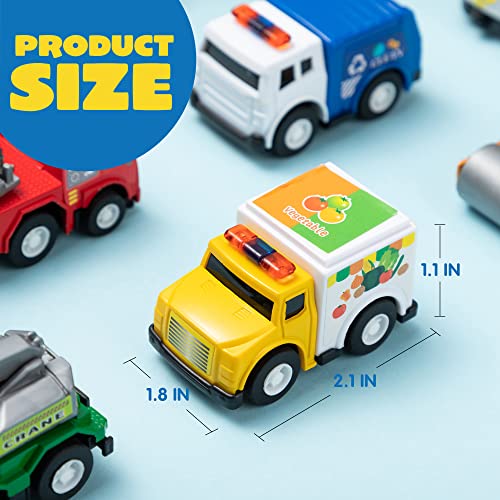 JOYIN 18 Piece Pull Back City Cars and Trucks Toy Vehicles Set Model Car, Friction Powered Die-Cast Cars for Toddlers, Boys, and Girlsâ Educational Play from JOYIN,INC