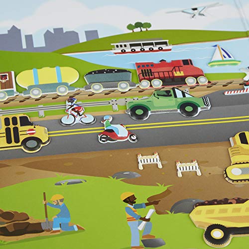 Melissa & Doug Vehicles Puffy Sticker Play Set Travel Toy with Double-Sided Background, 32 Reusable Puffy Stickers by Melissa & Doug