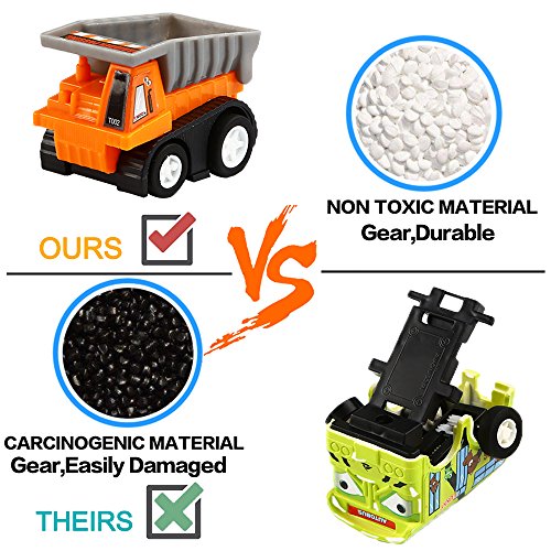 Pull Back Car, 12 Pcs Mini Truck Toy Kit Set, Play Construction Engineering Vehicle Educational Preschool for Children Boys Party Favors, Kids Birthday Game Gift Playset Classroom Reward by KarberDark