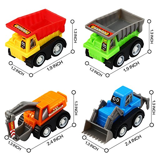 Pull Back Car, 12 Pcs Mini Truck Toy Kit Set, Play Construction Engineering Vehicle Educational Preschool for Children Boys Party Favors, Kids Birthday Game Gift Playset Classroom Reward by KarberDark