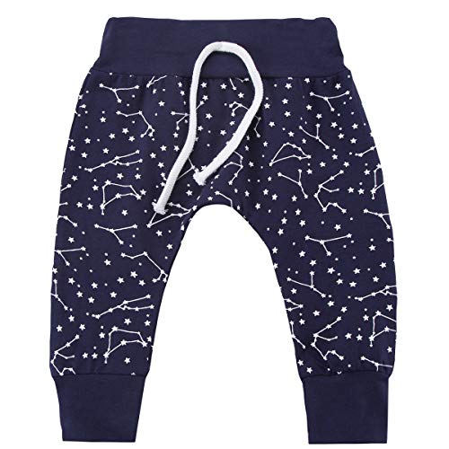 Baby Boys 3PCS Outfit Set Baby Bear Family The Moon and Back Long Sleeve Romper Starry Sky Pants with Hat (Blue05, 0-3 Months) by 