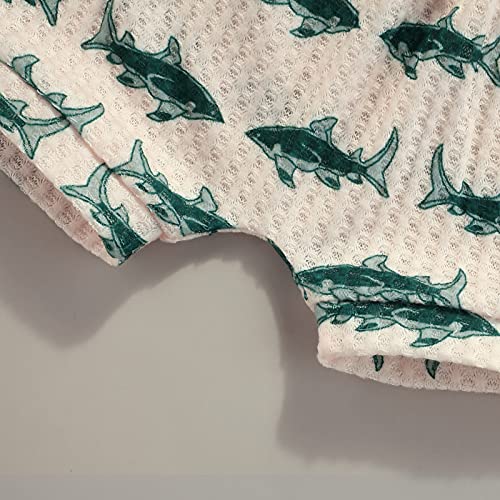 Newborn Baby Boys Summer Cute Clothes Sets 2pcs 0-18M Animal Printed Short Sleeve Pullover T Shirts Tops Shorts (Beige , 12-18 Months ) from MA&BABY