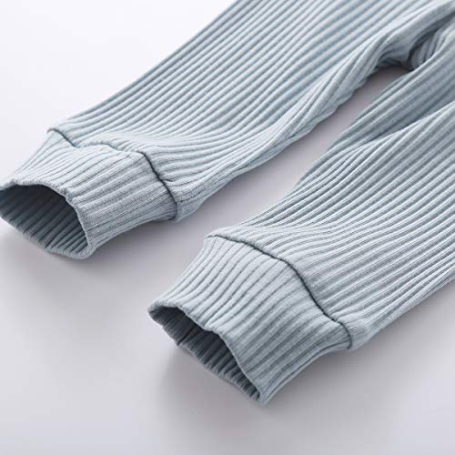 Newborn Baby Boy Girl Clothes Long Sleeve Button Romper Drawstring Pants Outfits Unisex Baby Clothes Fall by 