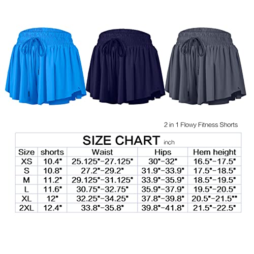 Leftear Flowy Gym Shorts Women Yoga Athletic Workout Running Biker Tennis Skirt High Waisted Sweat Spandex Cute Teen Girls Lounge Preppy Trendy Clothes Summer Outfits(Pack3,S) from 
