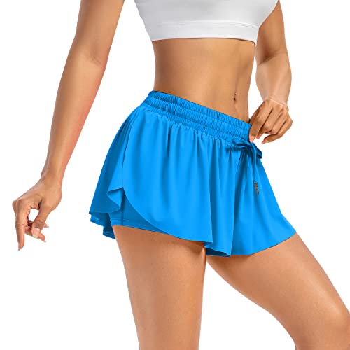 Leftear Flowy Gym Shorts Women Yoga Athletic Workout Running Biker Tennis Skirt High Waisted Sweat Spandex Cute Teen Girls Lounge Preppy Trendy Clothes Summer Outfits(Pack3,S) from 