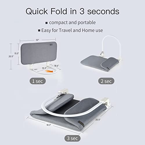 Gromast Toddler Bed Rails Guard Foldable Crib Rail Guard ,Baby Bed Rail for Toddlers /Elderly with Reinforced Anchor Safety for Cribs, Twin, Double, Full Size Queen & King Bed - Grey (32Inch) by Kunshan Baby Love Business Co., Ltd.