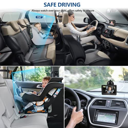VASTEND Baby Car Camera,360Â° Rotation 1080P Baby Car Mirror with Night Vision & 150Â° Wide View Function,5 Mins Easy to Install Travel Safety Kit,with A Cute Silicone Case from VASTEND