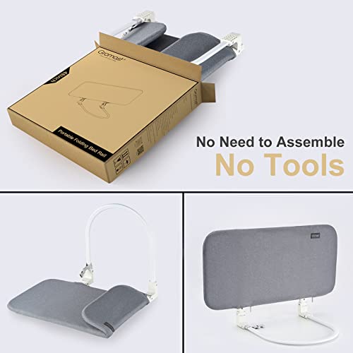 Gromast Toddler Bed Rails Guard Foldable Crib Rail Guard ,Baby Bed Rail for Toddlers /Elderly with Reinforced Anchor Safety for Cribs, Twin, Double, Full Size Queen & King Bed - Grey (32Inch) by Kunshan Baby Love Business Co., Ltd.