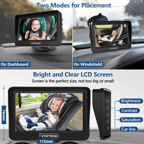 VASTEND Baby Car Camera,360Â° Rotation 1080P Baby Car Mirror with Night Vision & 150Â° Wide View Function,5 Mins Easy to Install Travel Safety Kit,with A Cute Silicone Case from VASTEND