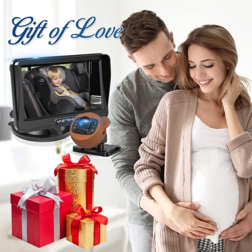 VASTEND Baby Car Camera,360Â° Rotation 1080P Baby Car Mirror with Night Vision & 150Â° Wide View Function,5 Mins Easy to Install Travel Safety Kit,with A Cute Silicone Case from VASTEND