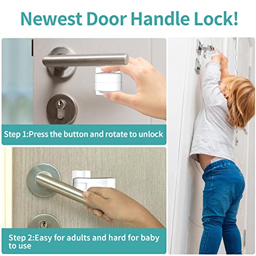 Baby Proofing Door Handle Lockï¼6-packï¼ï¼Child Safety Door Lever Lock ï¼Childproofing & Petproofing with 3M Adhesive, No Drilling Needed, Minimalist Design, Tool-Free Installation for Toddler Safety by yunkey