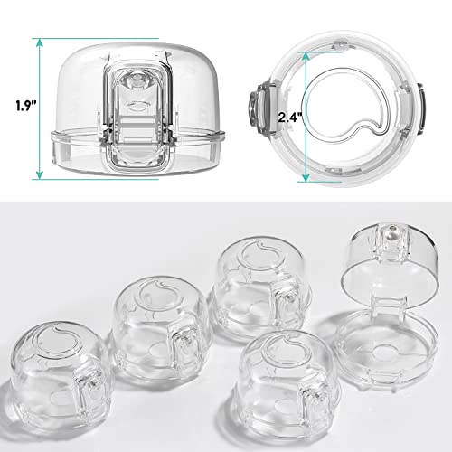 Stove Knob Covers for Child Safety - Baby Proofing Gas Stove Knob Covers Pack 5 +1, Oven Knob Cover Baby Safey Products Kit Childproof, Ranges Stove Knobs Guards Handle Protector for Kids - Clear by SHYCOOL FACTORY
