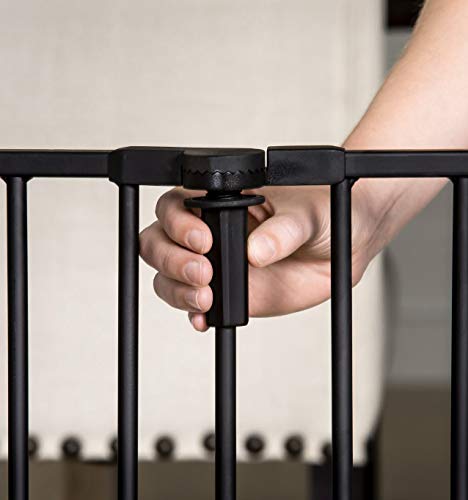 Regalo Deluxe Home Accents Widespan Safety Gate, 74.5" W x 28" H, Includes 4 Wall Mounts , Black by Regalo International