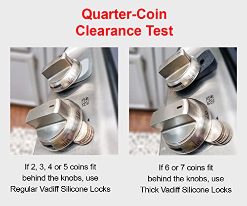 Vadiff Silicone Gas Stove Child Safety Knob Locks | Stove Knob Cover (5 Pk) (Black) by VADIFF