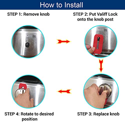 Vadiff Silicone Gas Stove Child Safety Knob Locks | Stove Knob Cover (5 Pk) (Black) by VADIFF