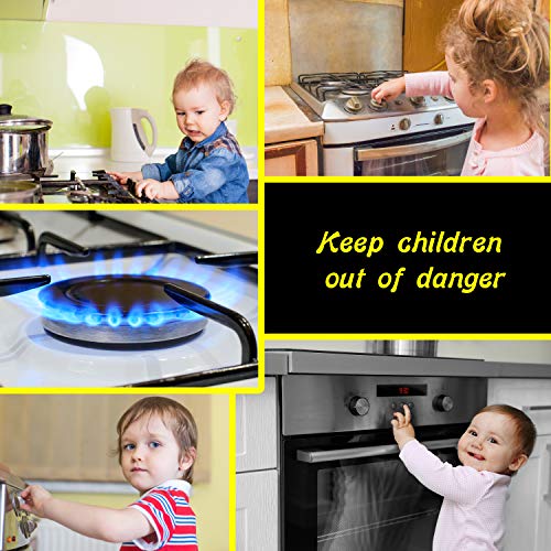6 Pack Clear Stove Knob Safety Covers - Protect Little Kids with A Child Proof Lock for Oven/Stove Top/Gas Range - Baby/Toddler Kitchen Safety Guard - Check Dimensions from Diddle