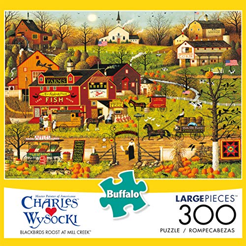 Buffalo Games - Charles Wysocki - Blackbirds Roost at Mill Creek - 300 Large Piece Jigsaw Puzzle from Buffalo Games