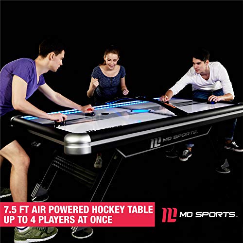 MD SPORTS Titan 7.5 ft. Air Powered Hockey Table with Overhead Scorer from Medal Sports - DROPSHIP