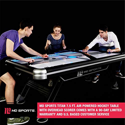 MD SPORTS Titan 7.5 ft. Air Powered Hockey Table with Overhead Scorer from Medal Sports - DROPSHIP