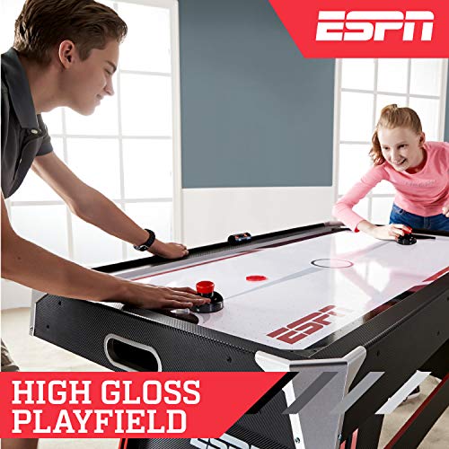 ESPN Air Hockey Game Table: Indoor Sports Gaming Table Set with Equipment Accessories - 2 Paddles, 2 Pucks, and LED Electronic Score Keeper - 5 Feet from Medal Sports - DROPSHIP