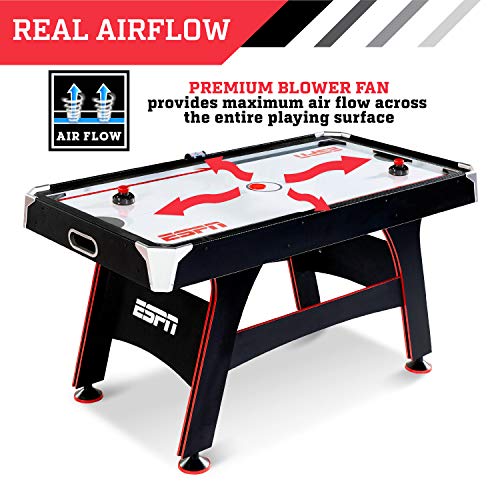 ESPN Air Hockey Game Table: Indoor Sports Gaming Table Set with Equipment Accessories - 2 Paddles, 2 Pucks, and LED Electronic Score Keeper - 5 Feet from Medal Sports - DROPSHIP