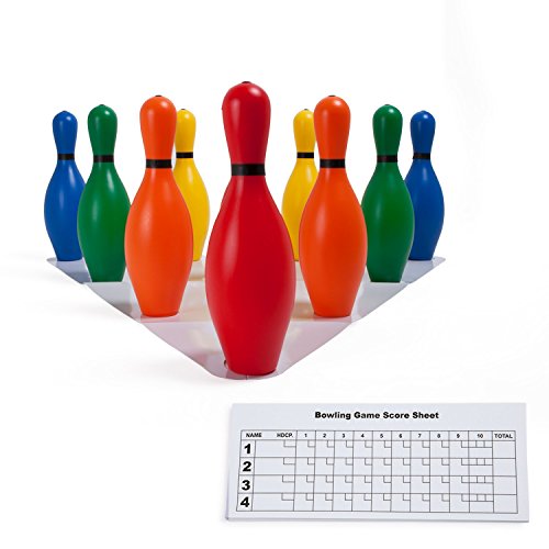 Champion Sports Multi-Color Plastic Bowling Pins: Set for Training & Kids Games by Champion Sports