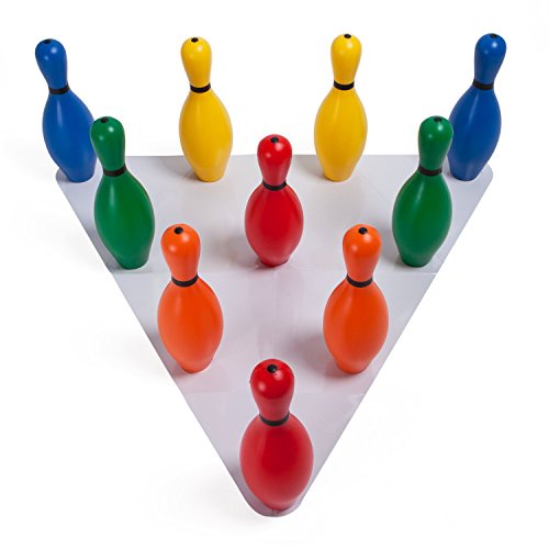 Champion Sports Multi-Color Plastic Bowling Pins: Set for Training & Kids Games by Champion Sports